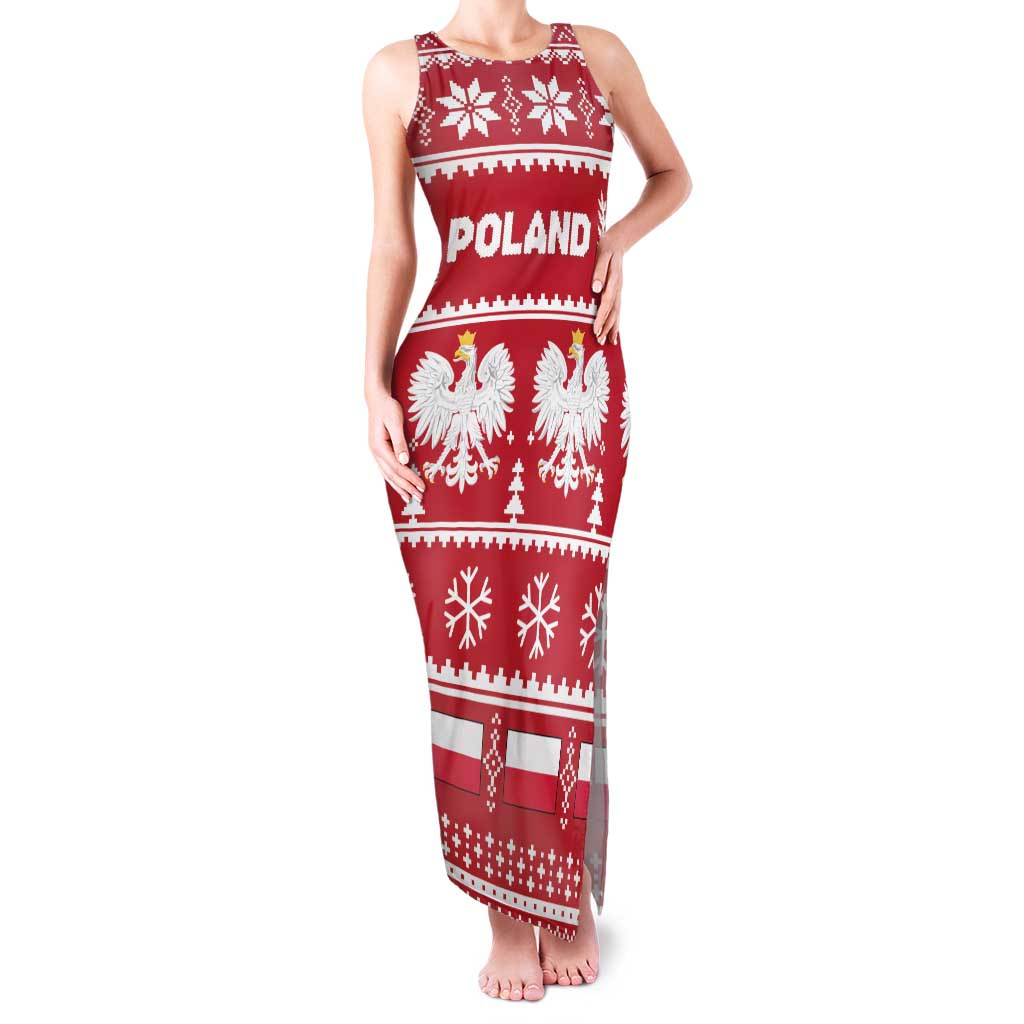 Poland Christmas Family Matching Tank Maxi Dress and Hawaiian Shirt Emblem With Flag Style - Wonder Print Shop