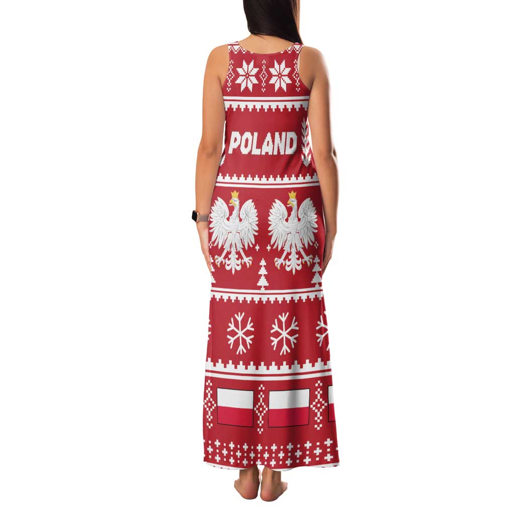 Poland Christmas Family Matching Tank Maxi Dress and Hawaiian Shirt Emblem With Flag Style - Wonder Print Shop
