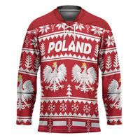 Poland Christmas Hockey Jersey Emblem With Flag Style - Wonder Print Shop