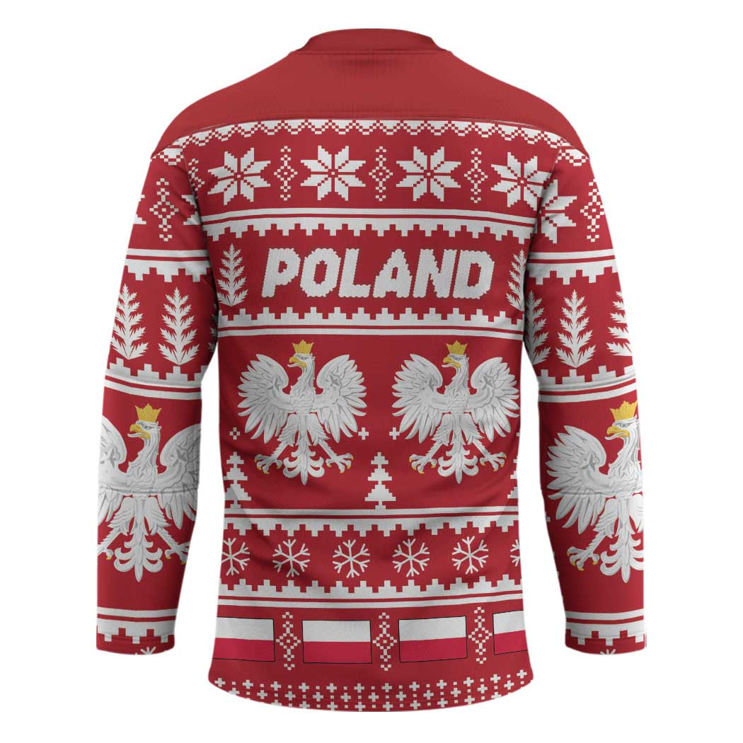 Poland Christmas Hockey Jersey Emblem With Flag Style - Wonder Print Shop