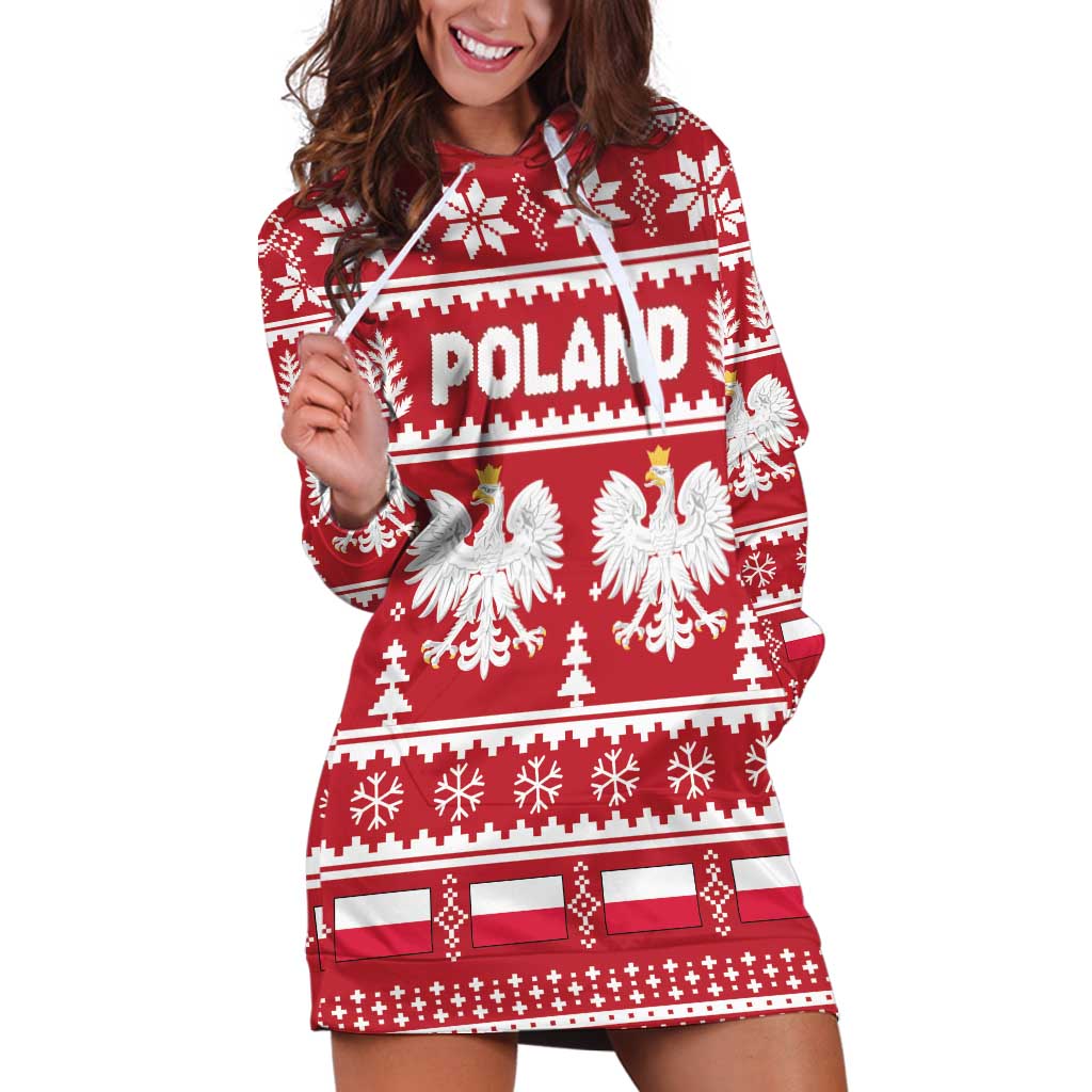 Poland Christmas Hoodie Dress Emblem With Flag Style - Wonder Print Shop