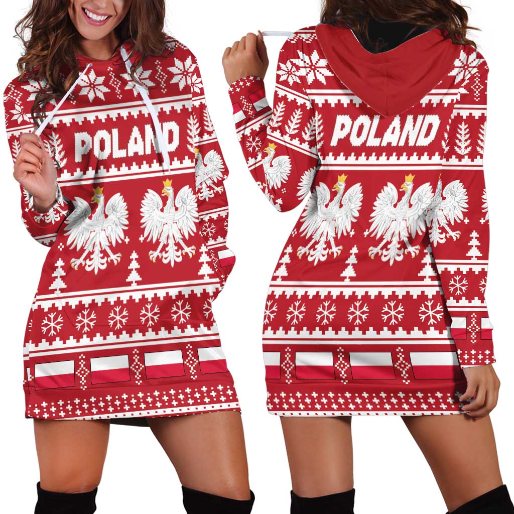 Poland Christmas Hoodie Dress Emblem With Flag Style - Wonder Print Shop