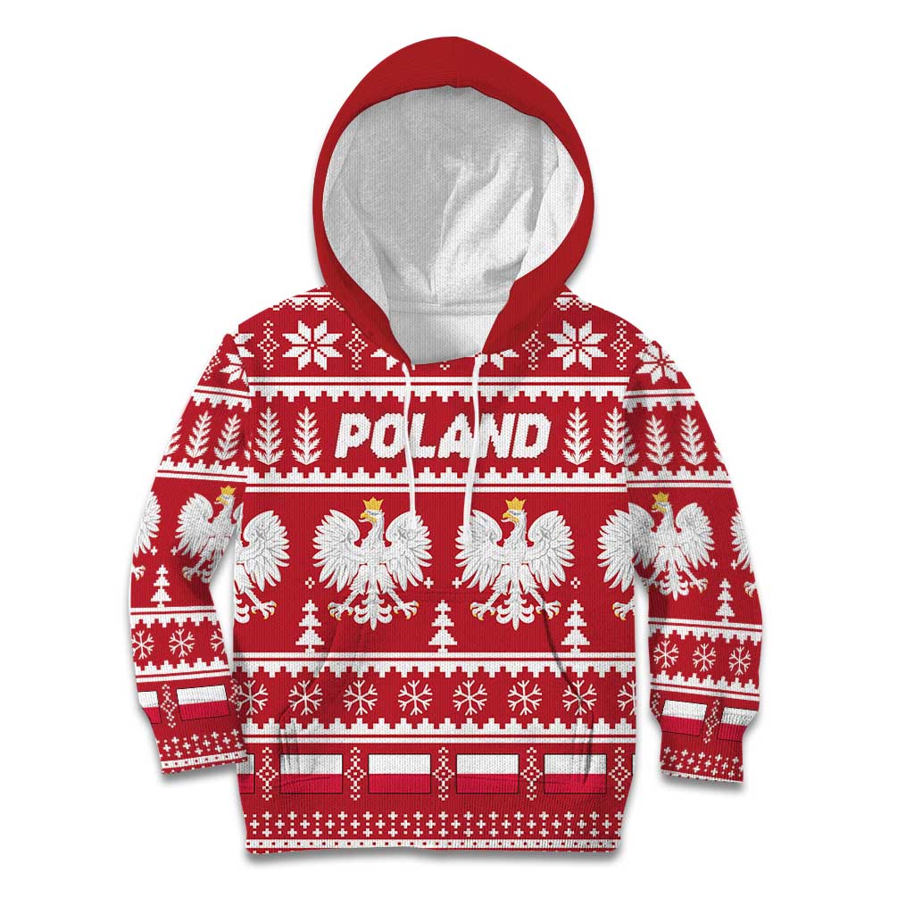 Poland Christmas Kid Hoodie Emblem With Flag Style - Wonder Print Shop