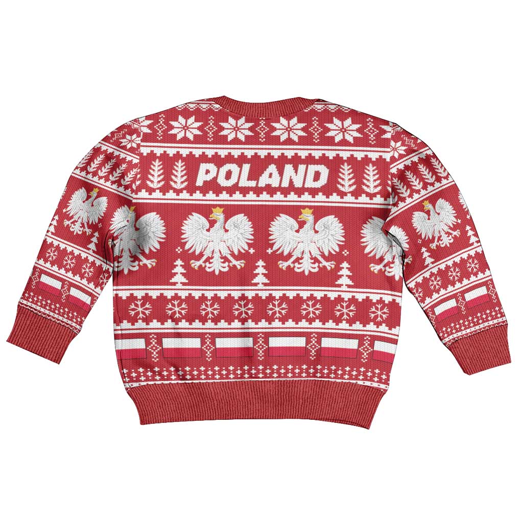 Poland Christmas Kid Ugly Christmas Sweater Emblem With Flag Style - Wonder Print Shop