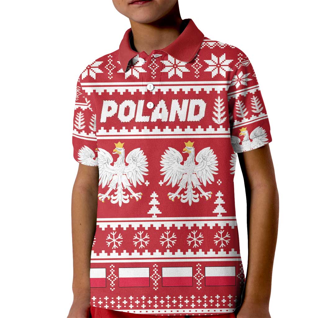 Poland Christmas Kid Polo Shirt Emblem With Flag Style - Wonder Print Shop