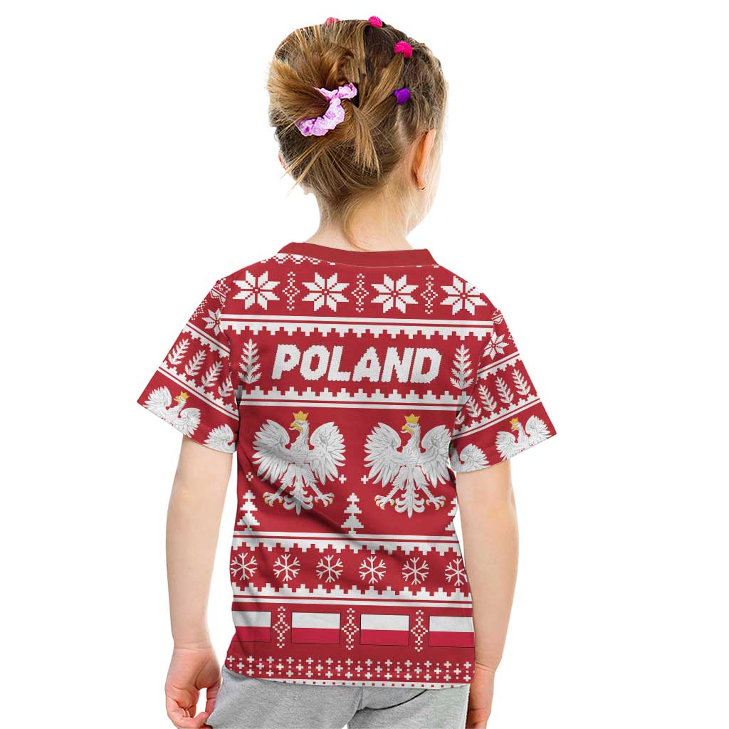Poland Christmas Kid T Shirt Emblem With Flag Style - Wonder Print Shop