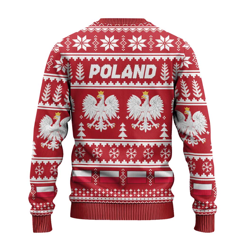 Poland Christmas Ugly Christmas Sweater Emblem With Flag Style - Wonder Print Shop