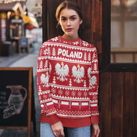 Poland Christmas Ugly Christmas Sweater Emblem With Flag Style - Wonder Print Shop