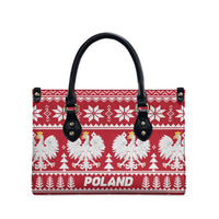 Poland Christmas Leather Bag Emblem With Flag Style - Wonder Print Shop