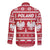 Poland Christmas Long Sleeve Button Shirt Emblem With Flag Style - Wonder Print Shop