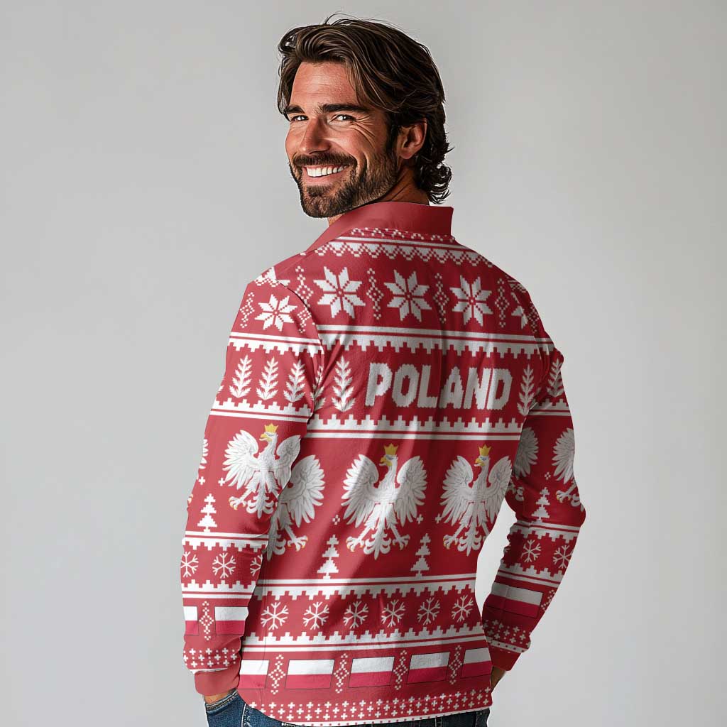 Poland Christmas Long Sleeve Polo Shirt Emblem With Flag Style - Wonder Print Shop