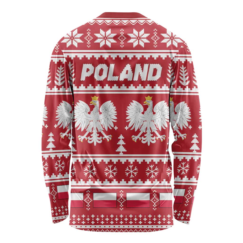 Poland Christmas Long Sleeve Shirt Emblem With Flag Style - Wonder Print Shop
