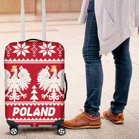 Poland Christmas Luggage Cover Emblem With Flag Style - Wonder Print Shop
