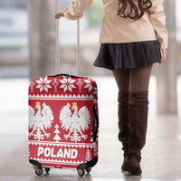 Poland Christmas Luggage Cover Emblem With Flag Style - Wonder Print Shop