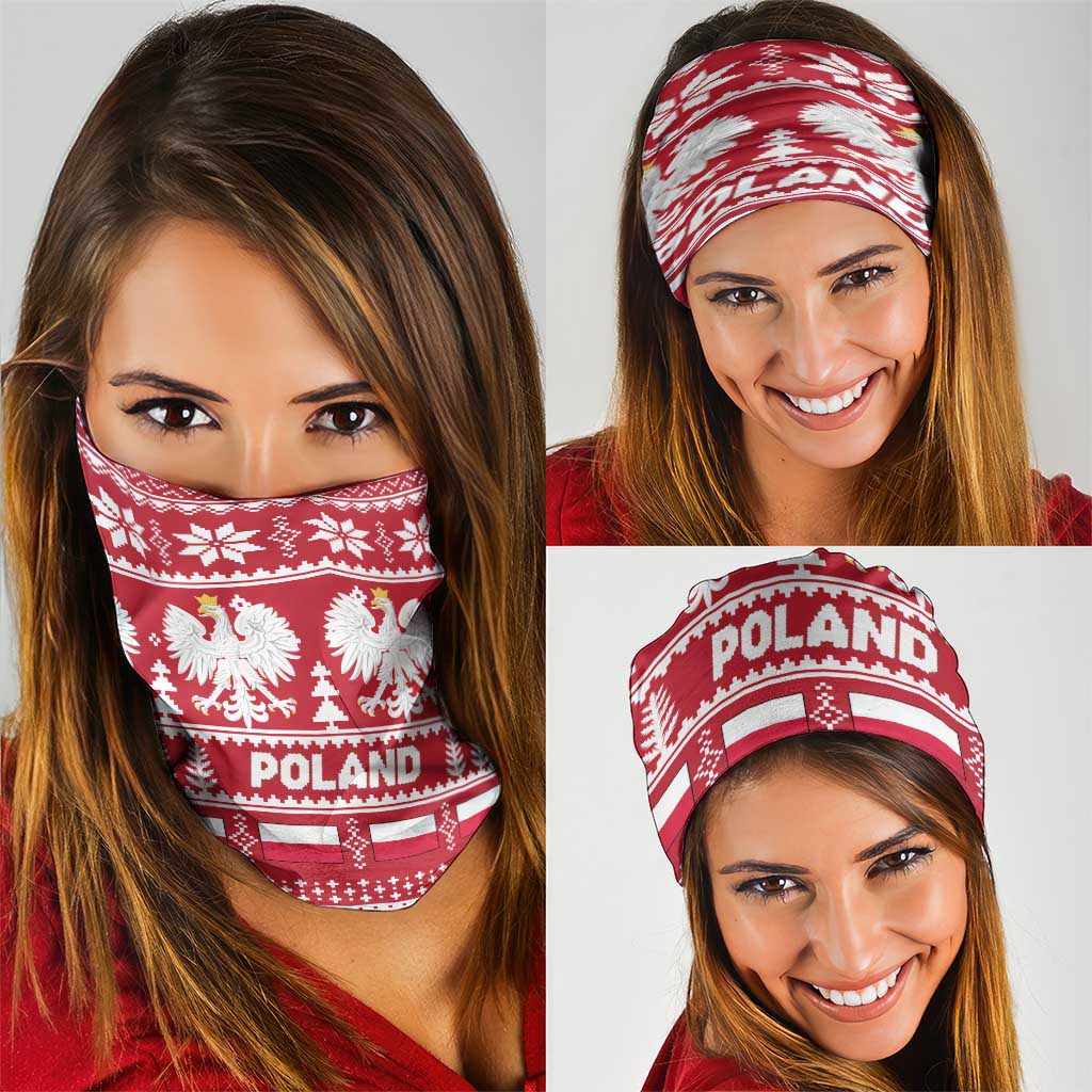 Poland Christmas Neck Gaiter Emblem With Flag Style LT19