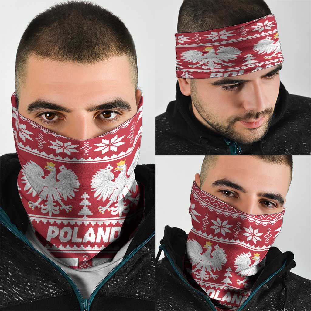 Poland Christmas Neck Gaiter Emblem With Flag Style LT19