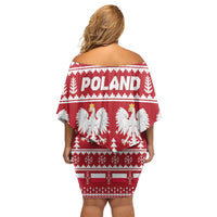 Poland Christmas Off Shoulder Short Dress Emblem With Flag Style - Wonder Print Shop