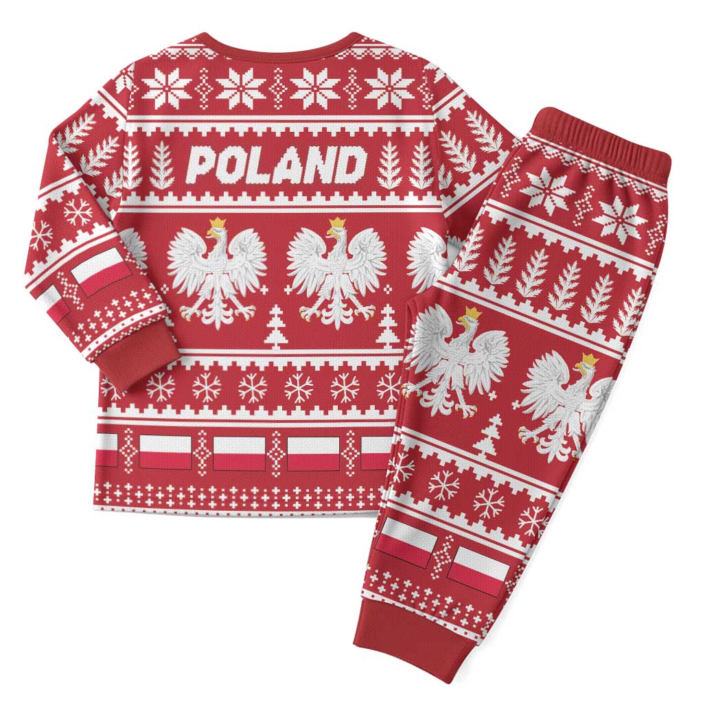 Poland Christmas Pajama Set Emblem With Flag Style - Wonder Print Shop