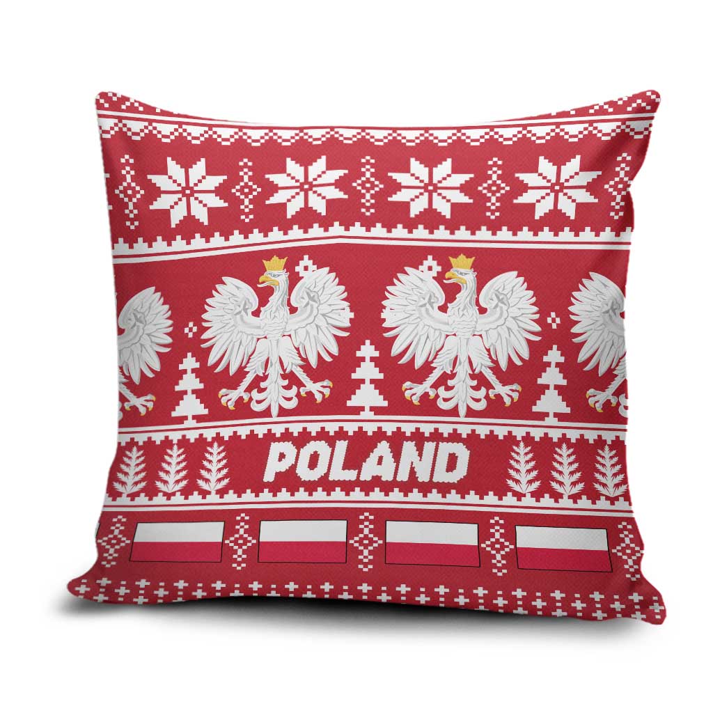 Poland Christmas Pillow Cover Emblem With Flag Style - Wonder Print Shop