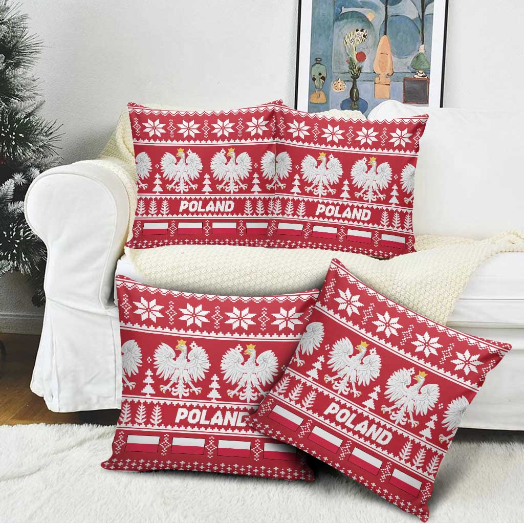 Poland Christmas Pillow Cover Emblem With Flag Style - Wonder Print Shop