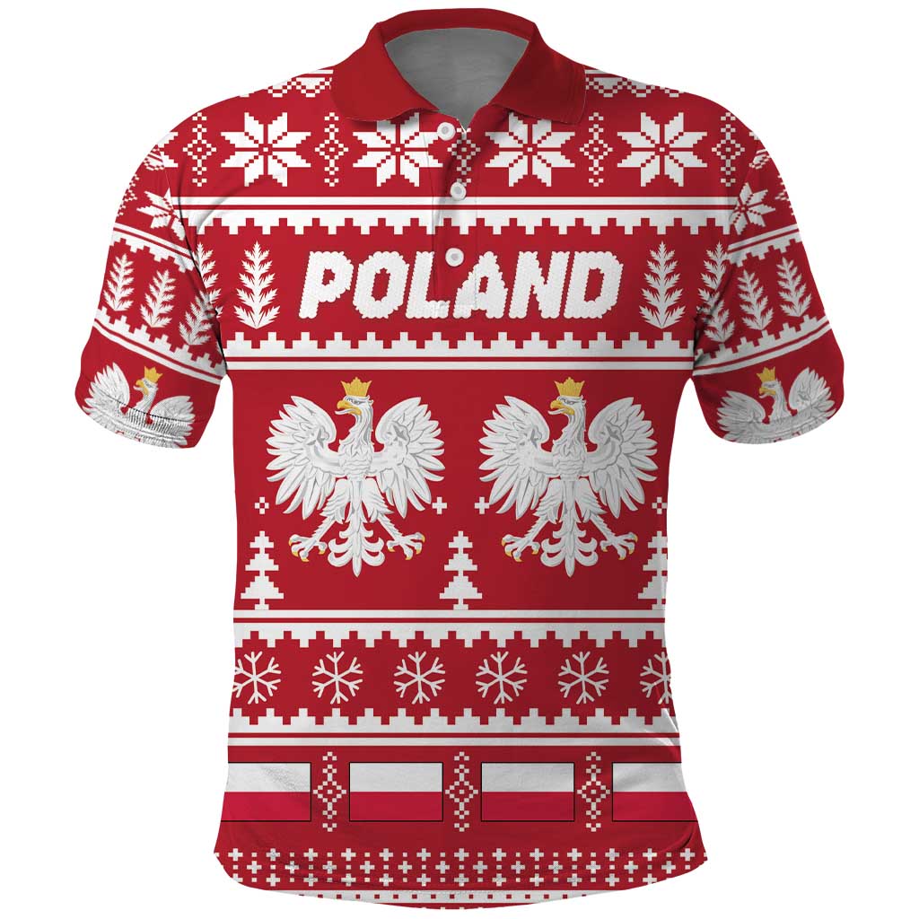 Poland Christmas Polo Shirt Emblem With Flag Style - Wonder Print Shop