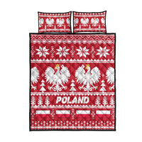 Poland Christmas Quilt Bed Set Emblem With Flag Style - Wonder Print Shop