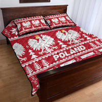 Poland Christmas Quilt Bed Set Emblem With Flag Style - Wonder Print Shop