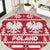 Poland Christmas Round Carpet Emblem With Flag Style - Wonder Print Shop