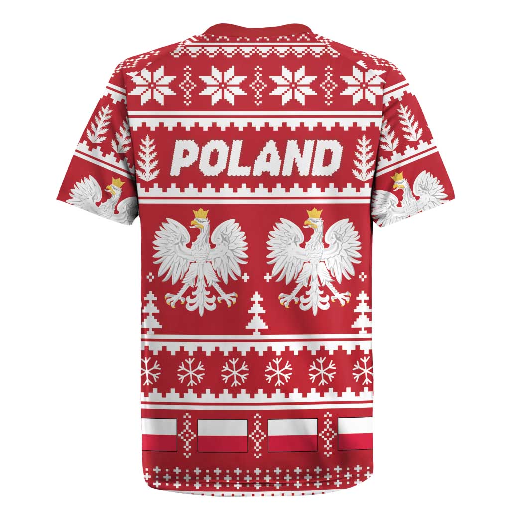 Poland Christmas Rugby Jersey Emblem With Flag Style - Wonder Print Shop