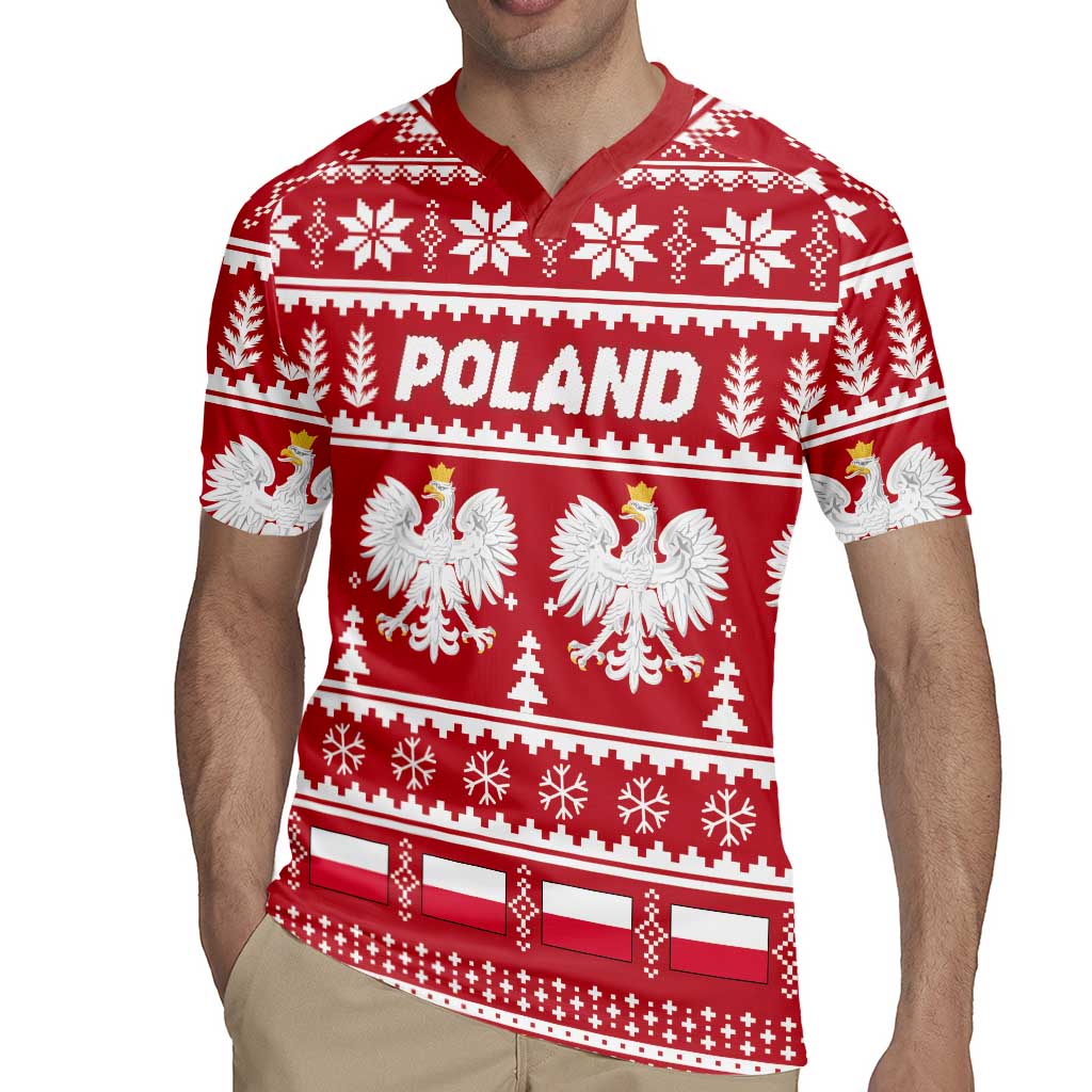 Poland Christmas Rugby Jersey Emblem With Flag Style - Wonder Print Shop