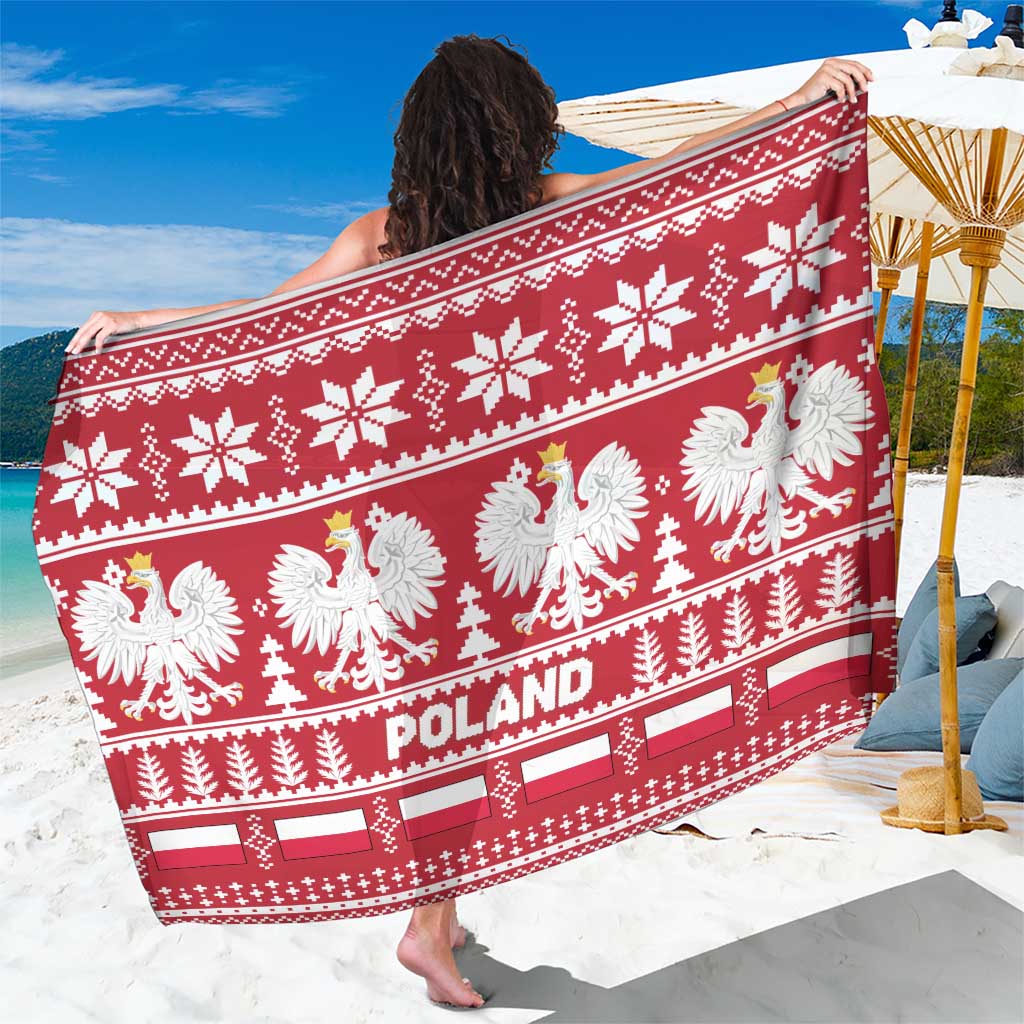 Poland Christmas Sarong Emblem With Flag Style - Wonder Print Shop