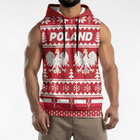 Poland Christmas Sleeveless Hoodie Emblem With Flag Style - Wonder Print Shop