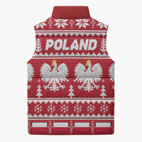 Poland Christmas Sleeveless Puffer Jacket Emblem With Flag Style - Wonder Print Shop