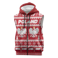 Poland Christmas Sleeveless Zip Hoodie Emblem With Flag Style - Wonder Print Shop