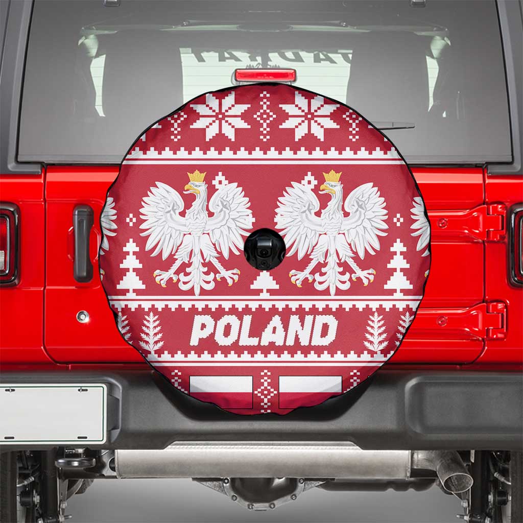 Poland Christmas Spare Tire Cover Emblem With Flag Style - Wonder Print Shop