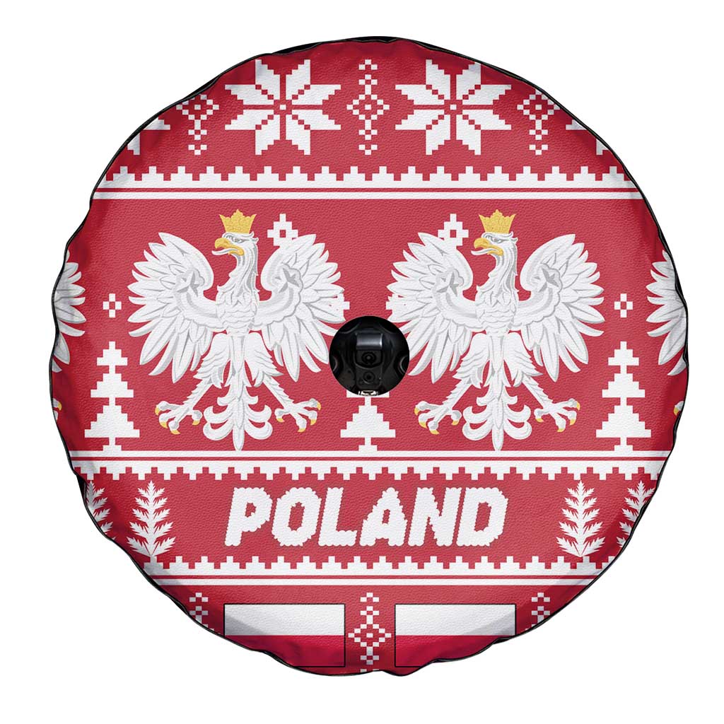 Poland Christmas Spare Tire Cover Emblem With Flag Style - Wonder Print Shop