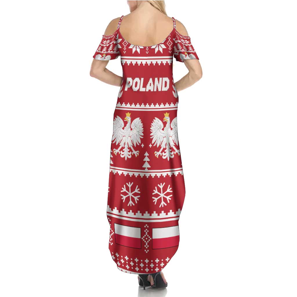 Poland Christmas Summer Maxi Dress Emblem With Flag Style - Wonder Print Shop