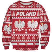Poland Christmas Sweatshirt Emblem With Flag Style - Wonder Print Shop