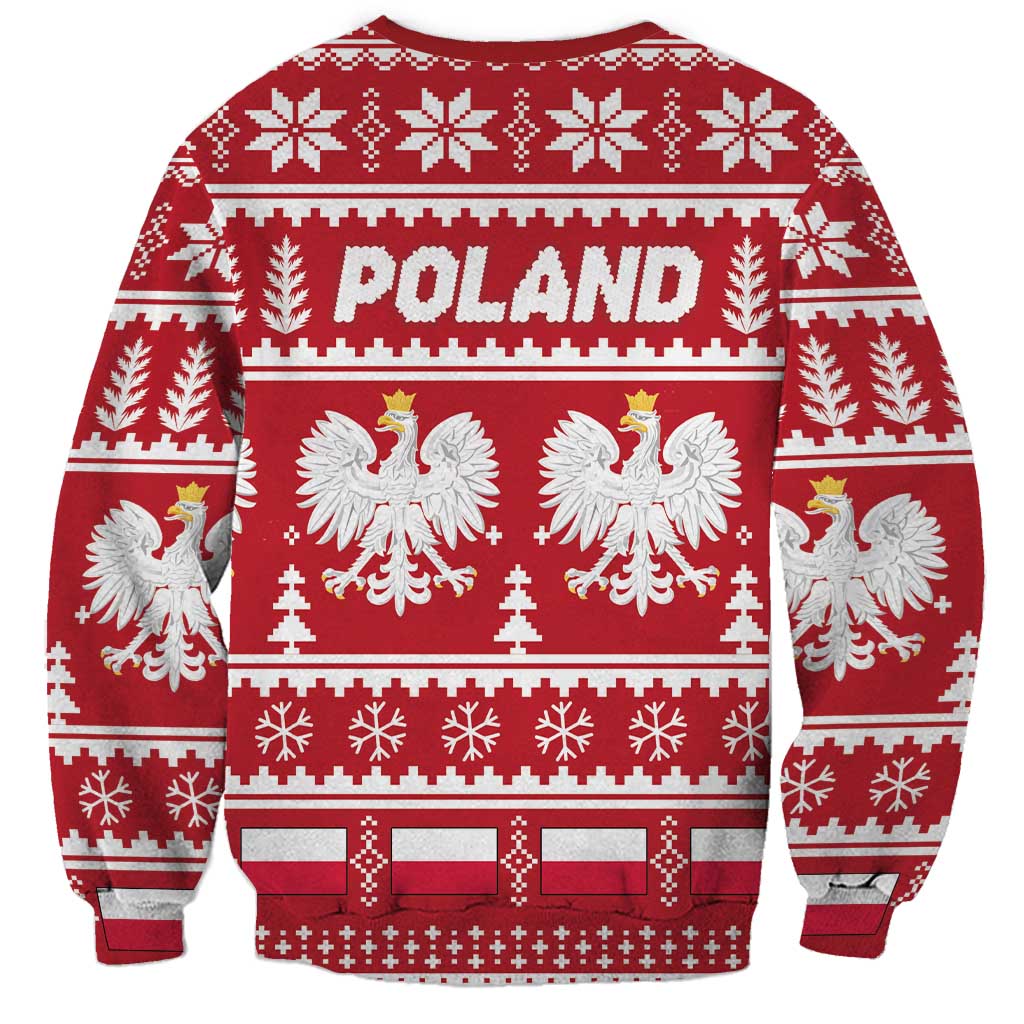 Poland Christmas Sweatshirt Emblem With Flag Style - Wonder Print Shop