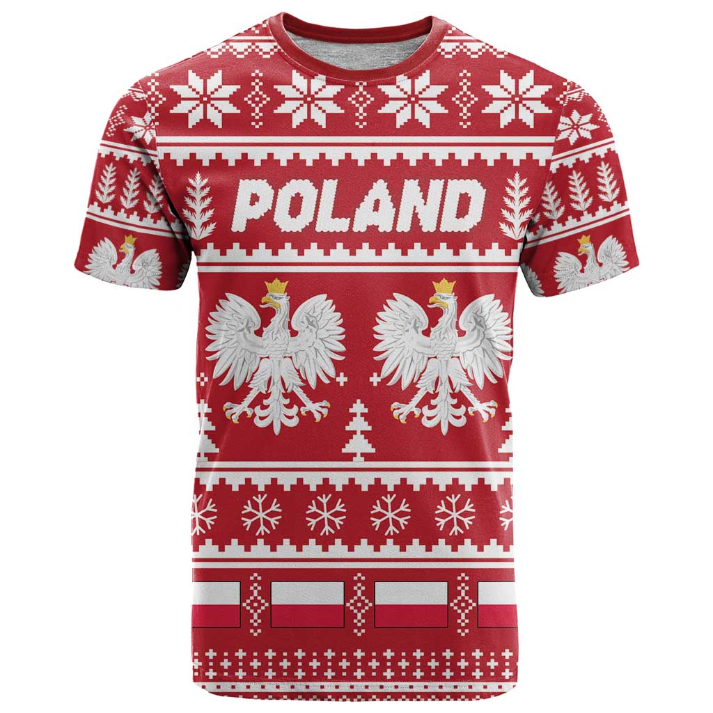 Poland Christmas T Shirt Emblem With Flag Style - Wonder Print Shop
