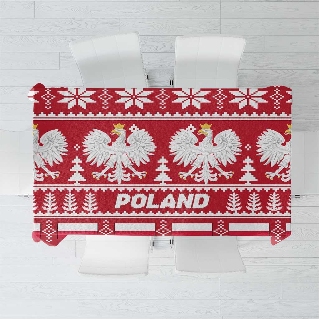 Poland Christmas Tablecloth Emblem With Flag Style - Wonder Print Shop