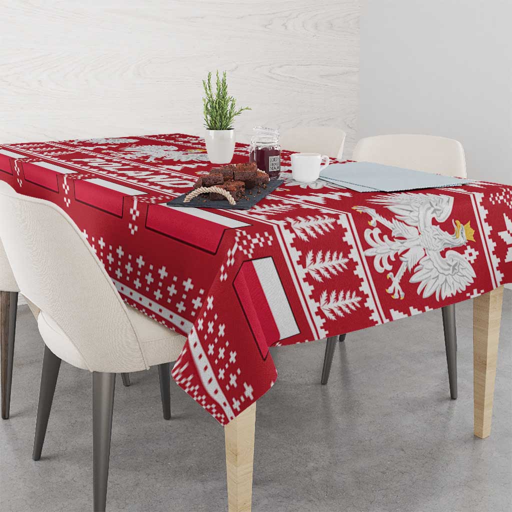 Poland Christmas Tablecloth Emblem With Flag Style - Wonder Print Shop
