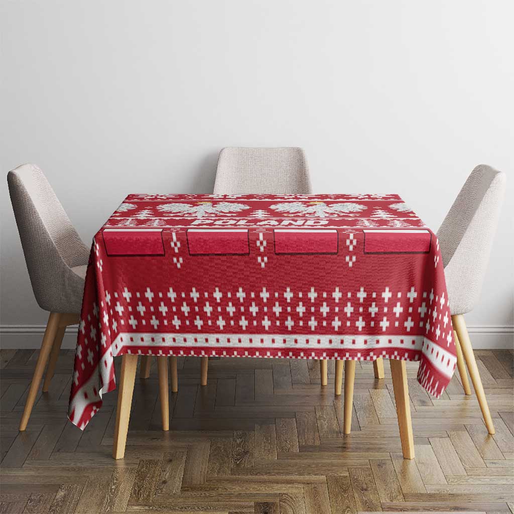 Poland Christmas Tablecloth Emblem With Flag Style - Wonder Print Shop