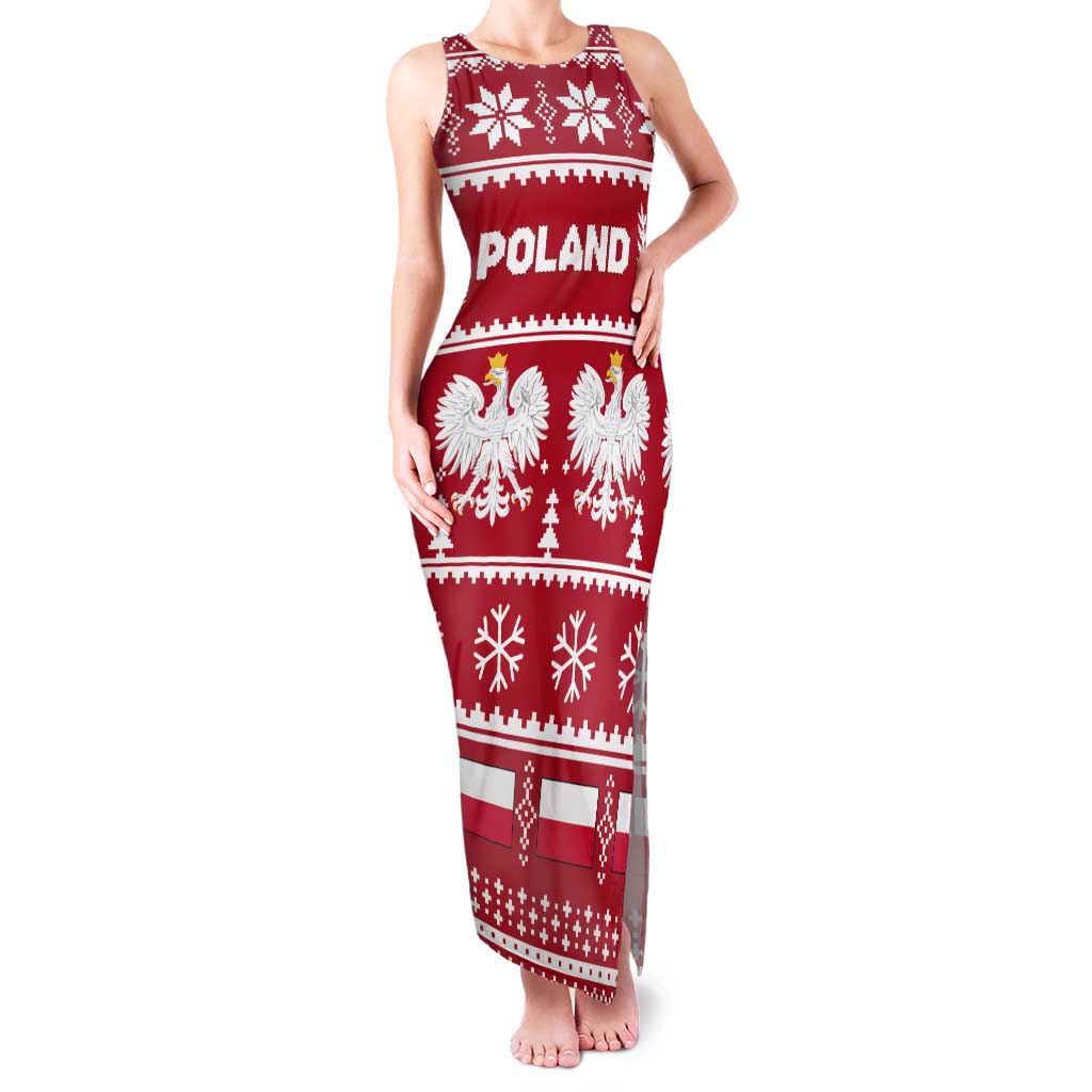 Poland Christmas Tank Maxi Dress Emblem With Flag Style - Wonder Print Shop