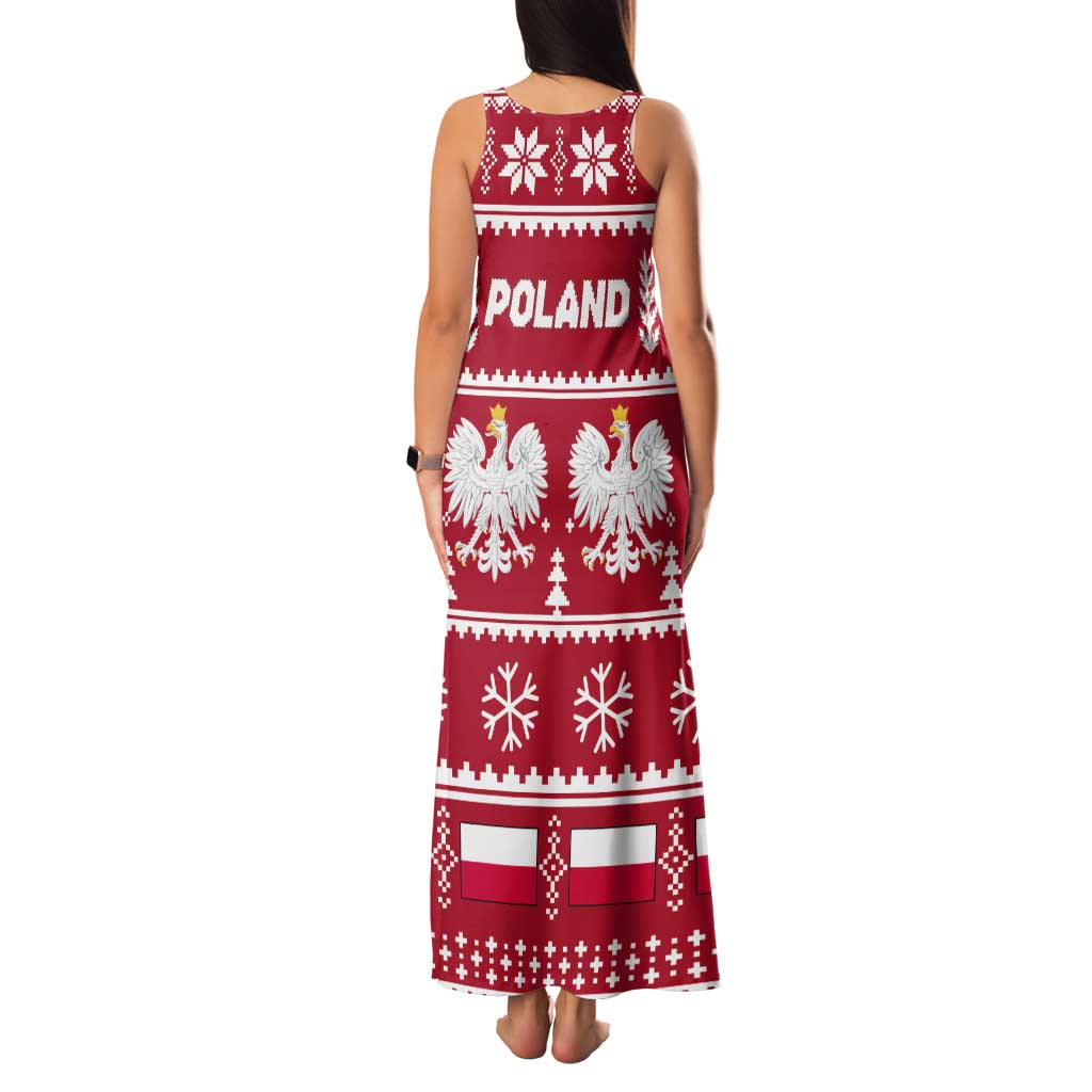 Poland Christmas Tank Maxi Dress Emblem With Flag Style - Wonder Print Shop