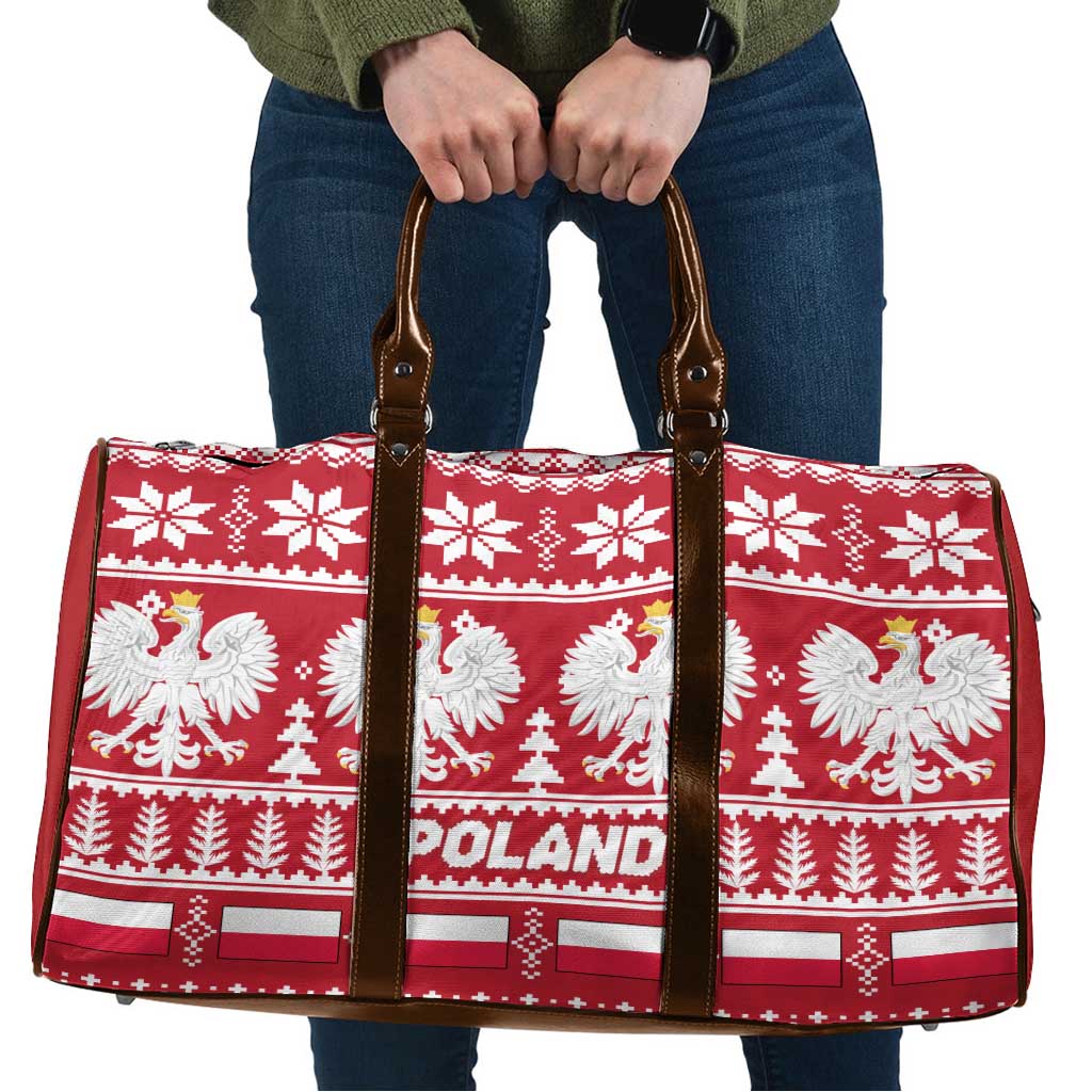 Poland Christmas Travel Bag Emblem With Flag Style - Wonder Print Shop