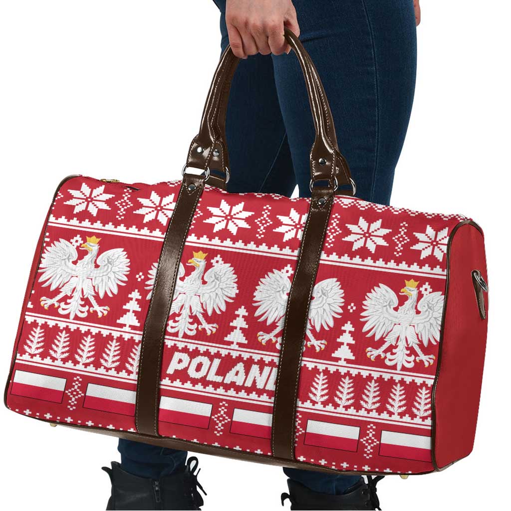 Poland Christmas Travel Bag Emblem With Flag Style - Wonder Print Shop