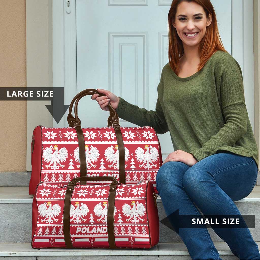 Poland Christmas Travel Bag Emblem With Flag Style - Wonder Print Shop