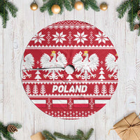 Poland Christmas Tree Skirt Emblem With Flag Style - Wonder Print Shop