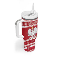 Poland Christmas Tumbler With Handle Emblem With Flag Style - Wonder Print Shop